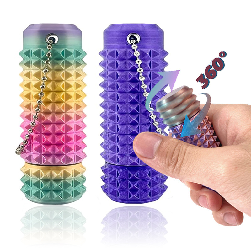 3D Printing Keychain - Bearing Spinning Little Ouchies Spiky Stress