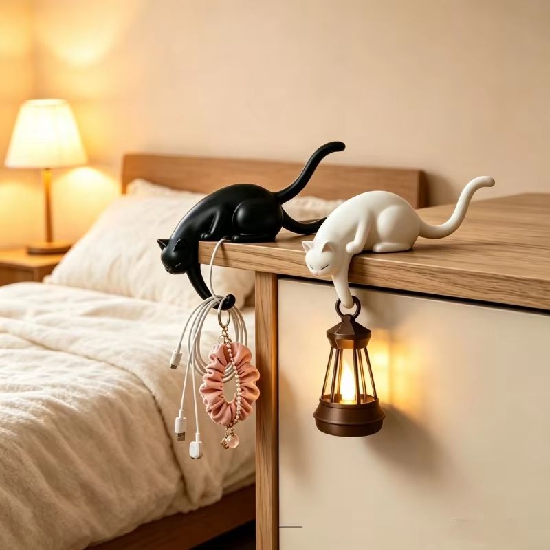 3D Printing Keychain - Inverted Cat Tail Hook Rack 3D