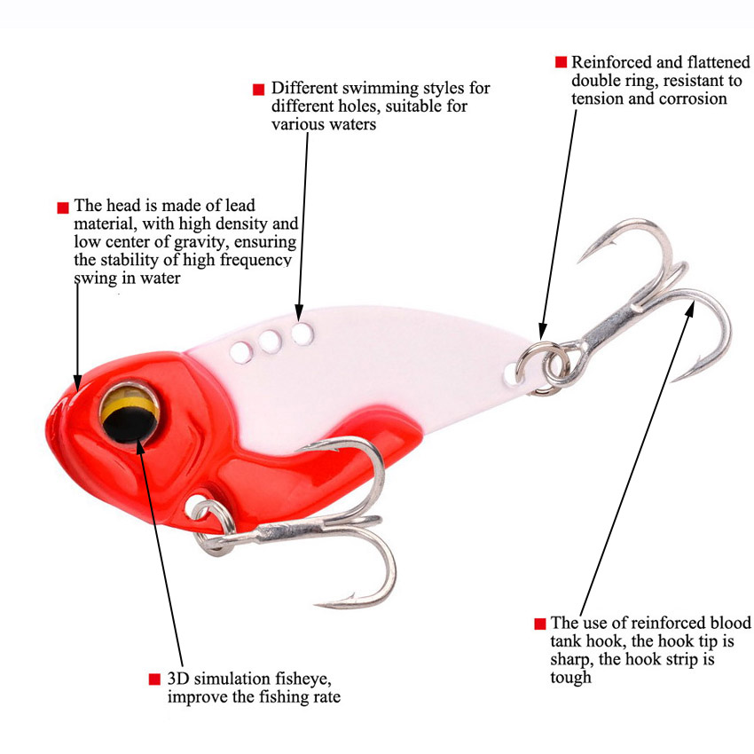 6pcs Metal VIB Fishing Lures 7 - 3D Printing Lure 评论和价格