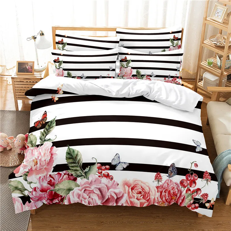 Flowers Bedding Set Duvet Cove - 3D Printing Ideas 评论和价格