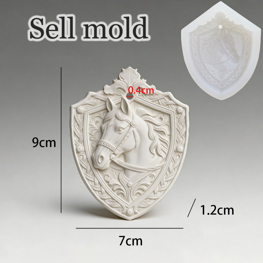 Vintage Horse Head Shield Reli - 3D Printing Epoxy Resin 评论和价格