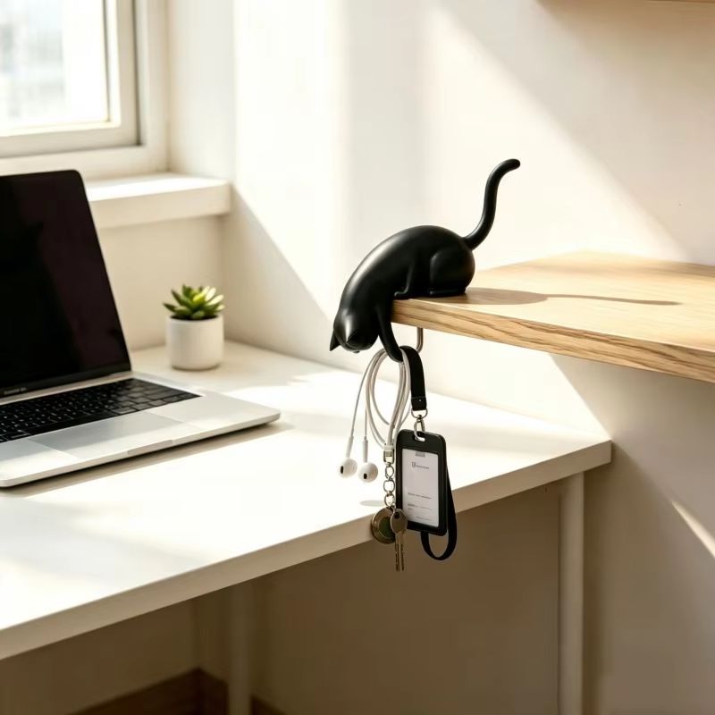 Inverted Cat Tail Hook Rack 3D - 3D Printing Keychain 评论和价格