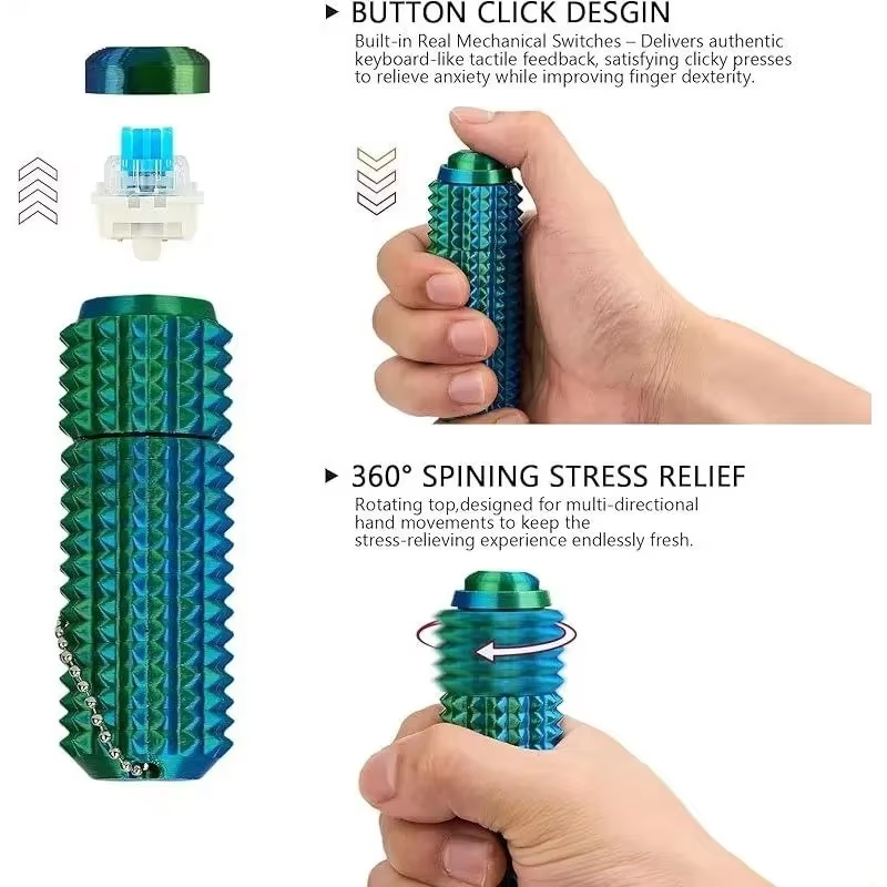Funny 3D Printed Spiky Fidget  - 3D Printing Keychain 评论和价格