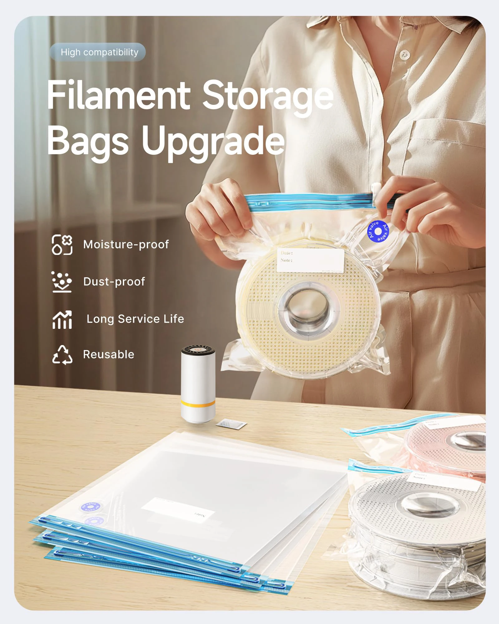 3D Printer Filament Vacuum Bag - 3D Printing Bambu Lab 评论和价格